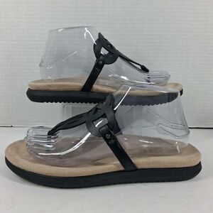 Soul Naturalizer Black Thong Sandals Laser Cut Medallion Comfort Womens 9